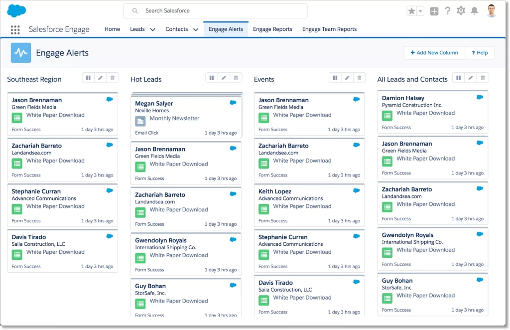 salesforce engage dashboard