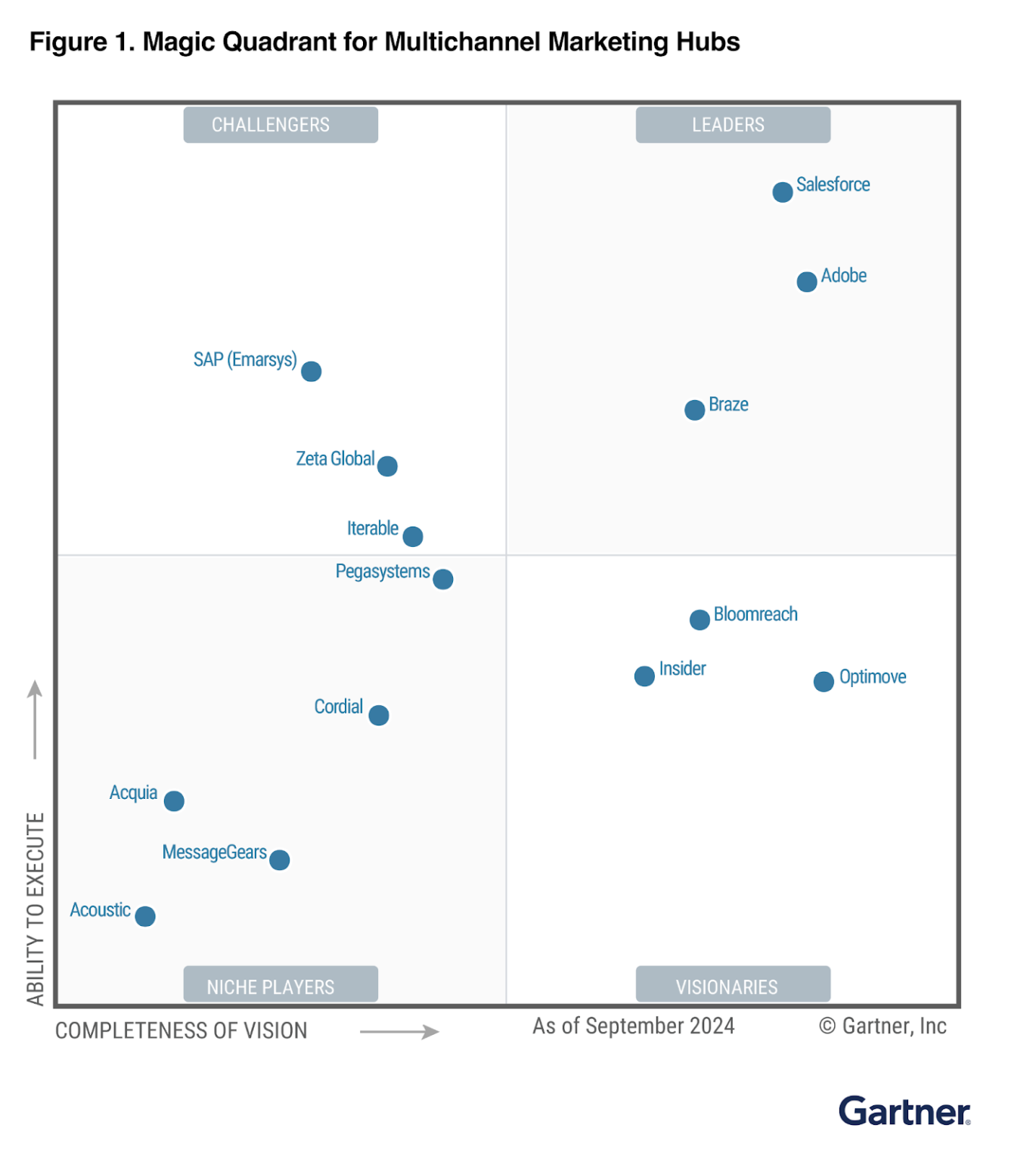 Garyner reports salesforce as the best leader in 2024