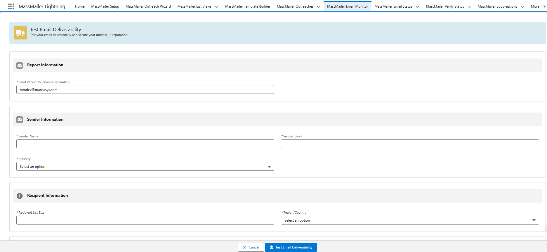 Monitoring emails using MassMailer