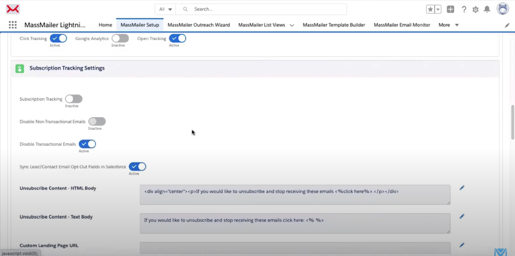 Subscription tracking in MassMailer