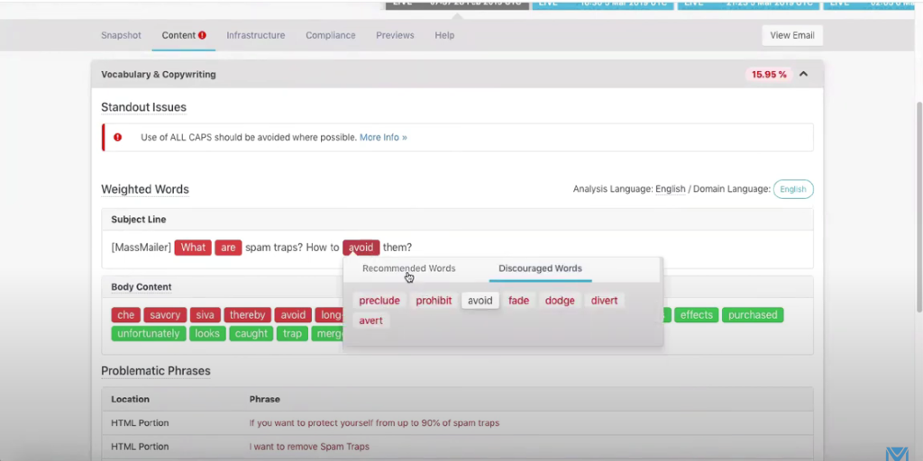 Resolve email content issues