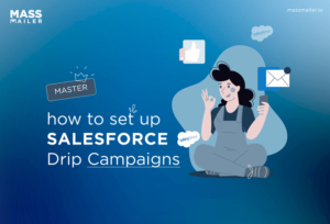 Illustration showing Salesforce drip campaigns