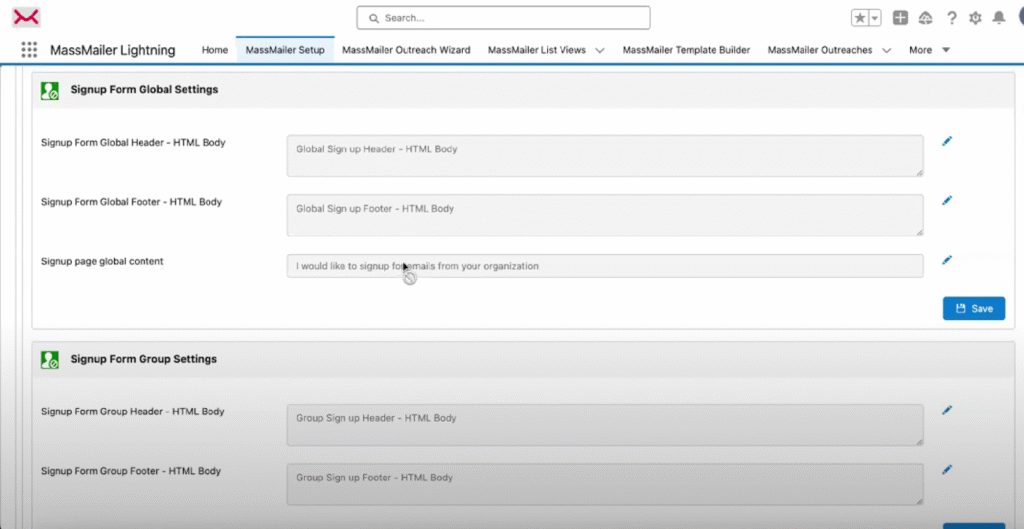 how to create sign up form in massmailer