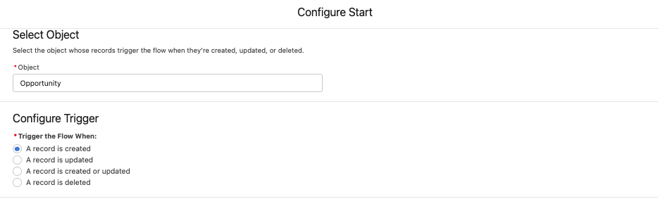 Screenshot of Setting and configuring a trigger
